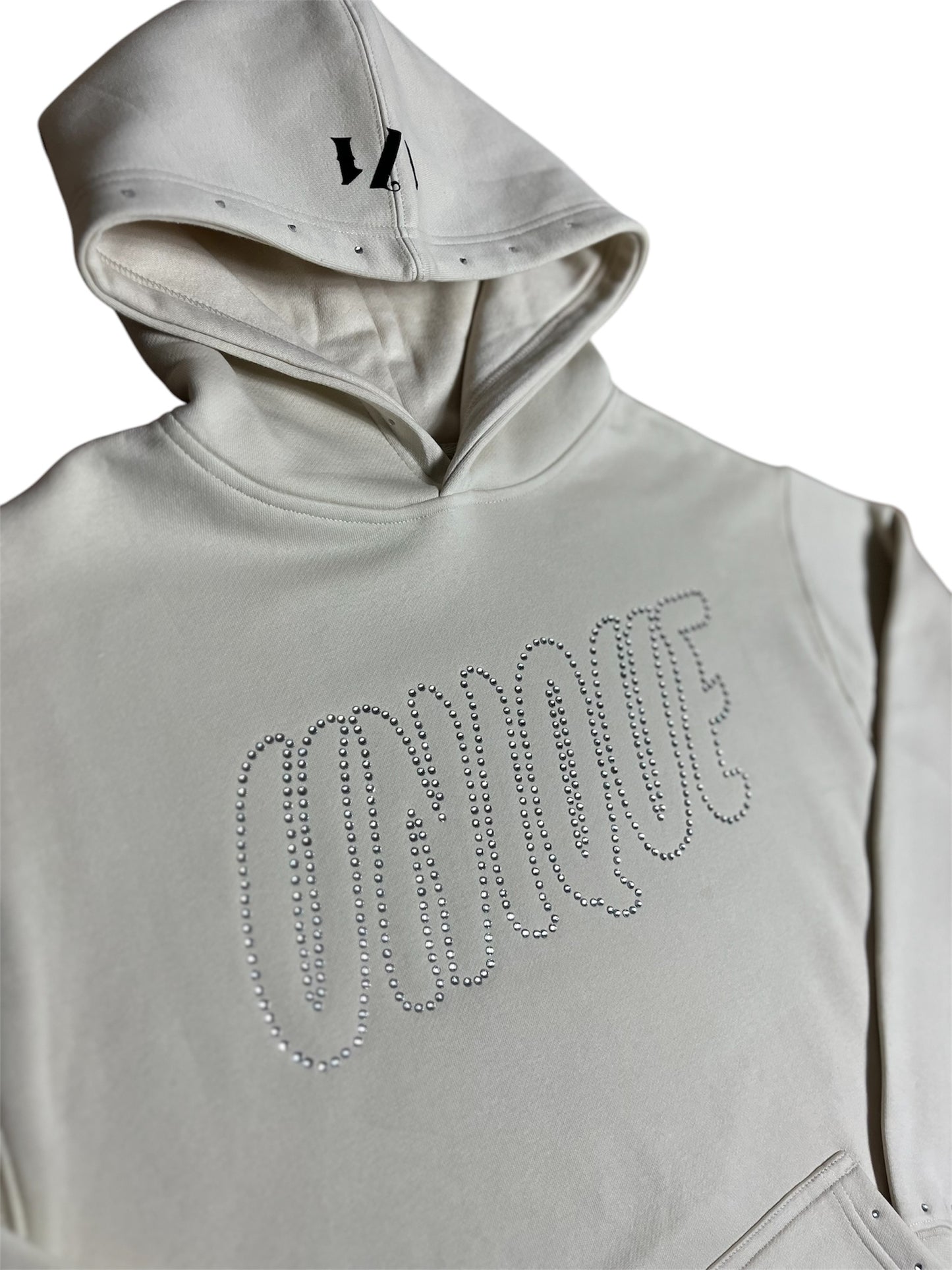 Cream "Unique Rhinestone" Hoodie