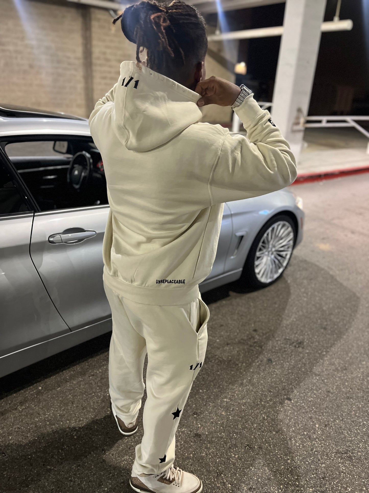 Cream "Unique Rhinestone" Hoodie