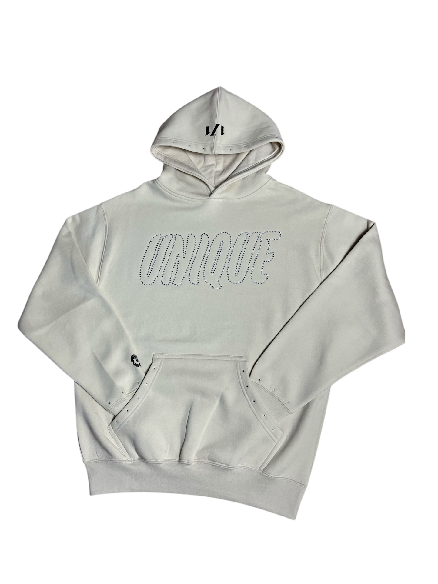 Cream "Unique Rhinestone" Hoodie