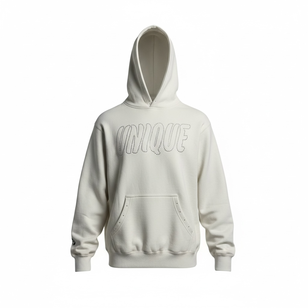 Cream "Unique Rhinestone" Hoodie